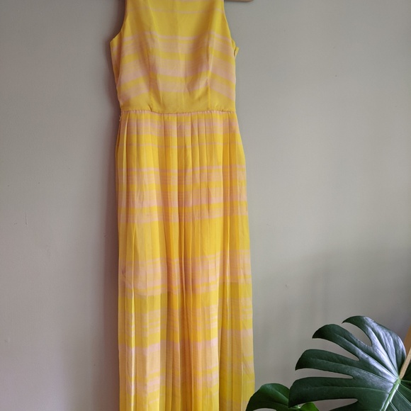 Striped Pleated Maxi Dress with Sheer Overlay from French Connection - Picture 2 of 8